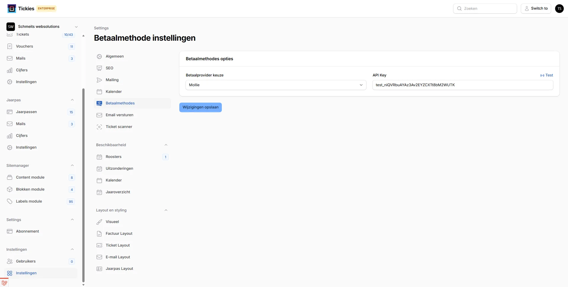 Betaalmethodes configuratie